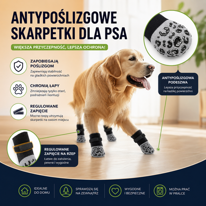 4sztuki Ochronne skarpetki antypoślizgowe dla psów